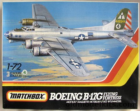 Matchbox 1/72 Boeing B-17G Flying Fortress with Regular and Cheyenne Tail Section - 'Kwiturbitchin II' 414 BS 97 BG 15 Air Force Italy 1945 / 'Hikin' For Home' 322 BS 91 BG 8th Air Force / '2nd Patches' 346 BS 99 BG 15th Air Force Italy 1944, 40603 plastic model kit